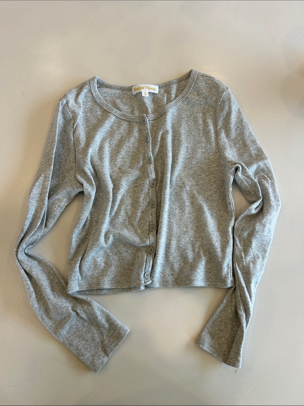 Long sleeve gray button down shirt